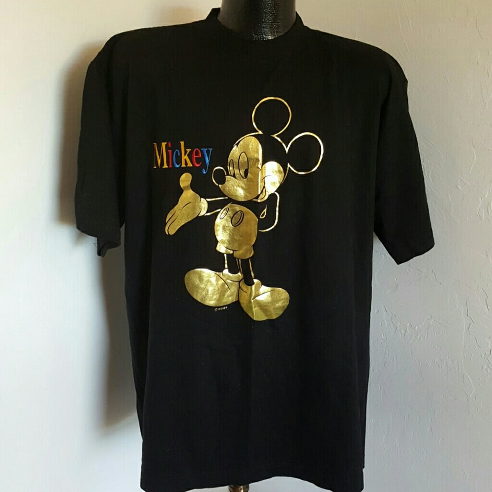 Vintage Velva Sheen shirts black Mickey size XL